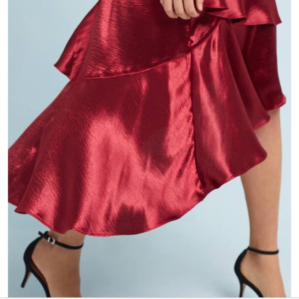 Anthropologie Tiered Maxi Satin Skirt NWT Medium - Picture 3 of 6